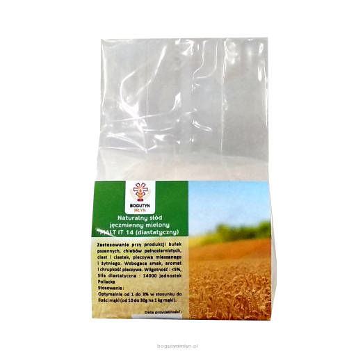 Naturalny słód jęczmienny mielony MALT IT 14 - diastatyczny - 0.25 kg