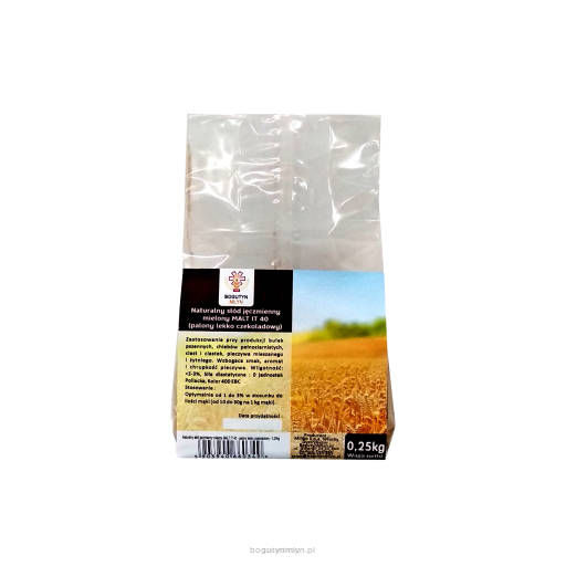 Naturalny słód jęczmienny mielony MALT IT 40 - palony lekko czekoladowy - 0,25 kg