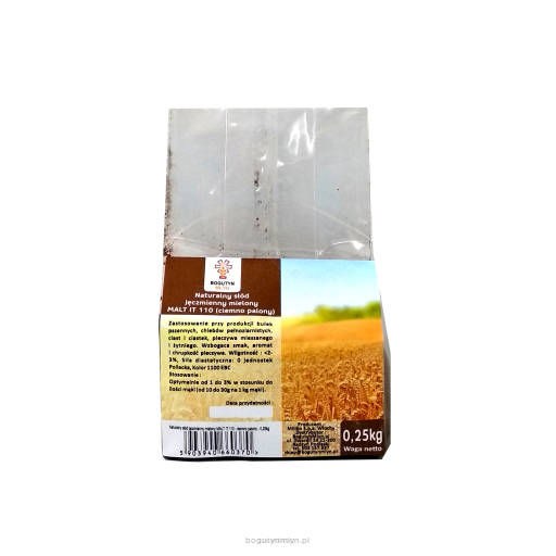 Naturalny słód jęczmienny mielony MALT IT 110 - ciemno palony - 0,25 kg